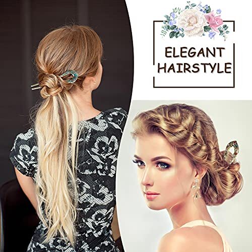 5 Pieces French Hair Pins Vintage Hair Forks Metal U Shaped Chignon Pin Double P - Picture 6 of 6