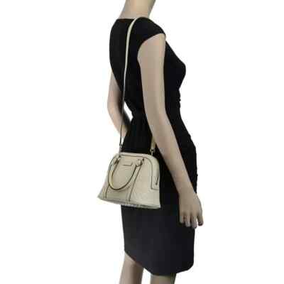 Gucci GG Monogram Cream Leather Microguccissima Mini Dome Shoulder