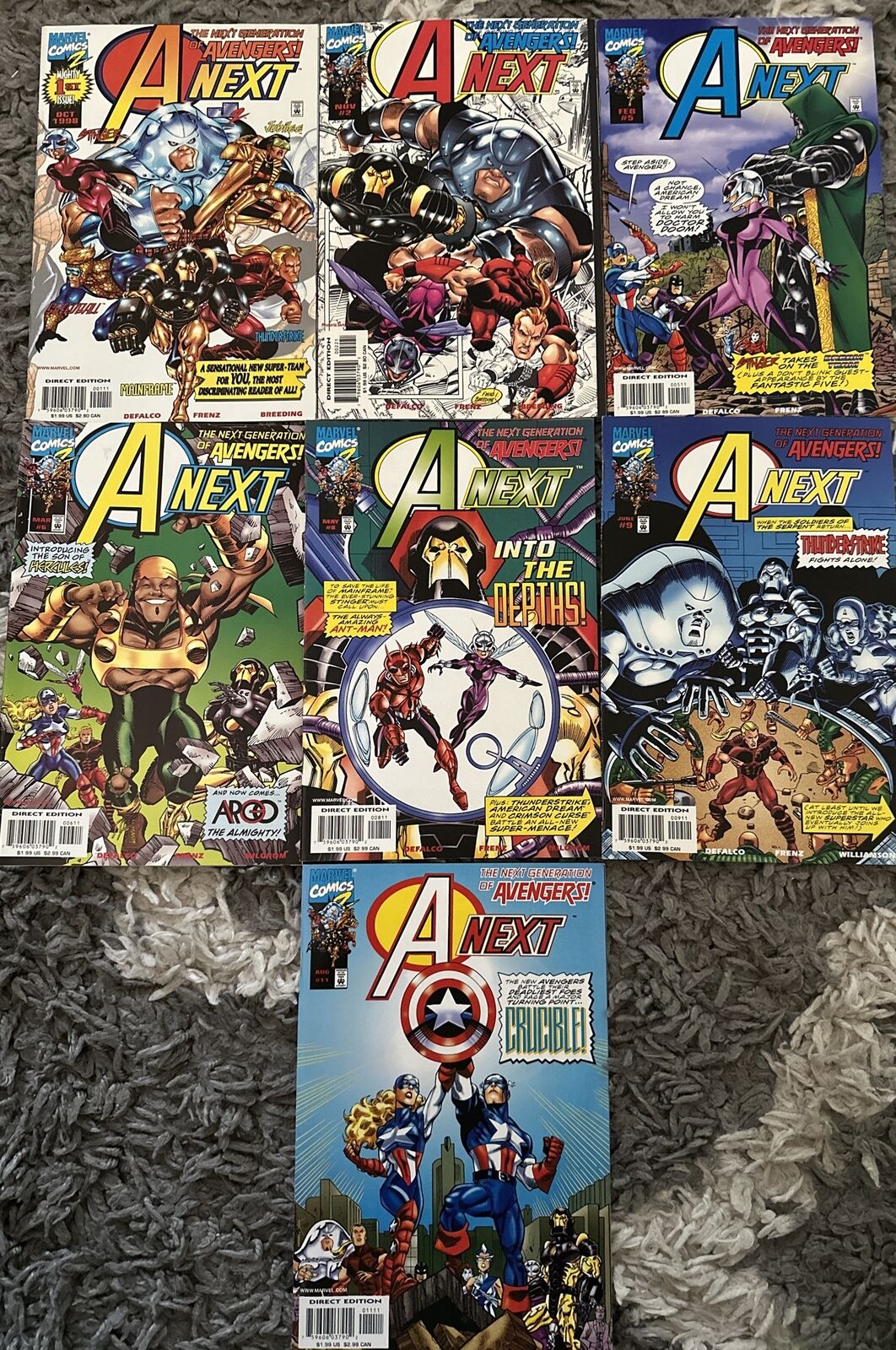 Avengers Lot 5, 7 Books, A-Next, 1st Issue + Team Appearance, 1st Earth Sentry