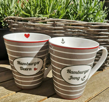 2 x Hamburger Stadtwappen Deern Jung Maritim Kaffeebecher Kaffeetasse Pot Anker