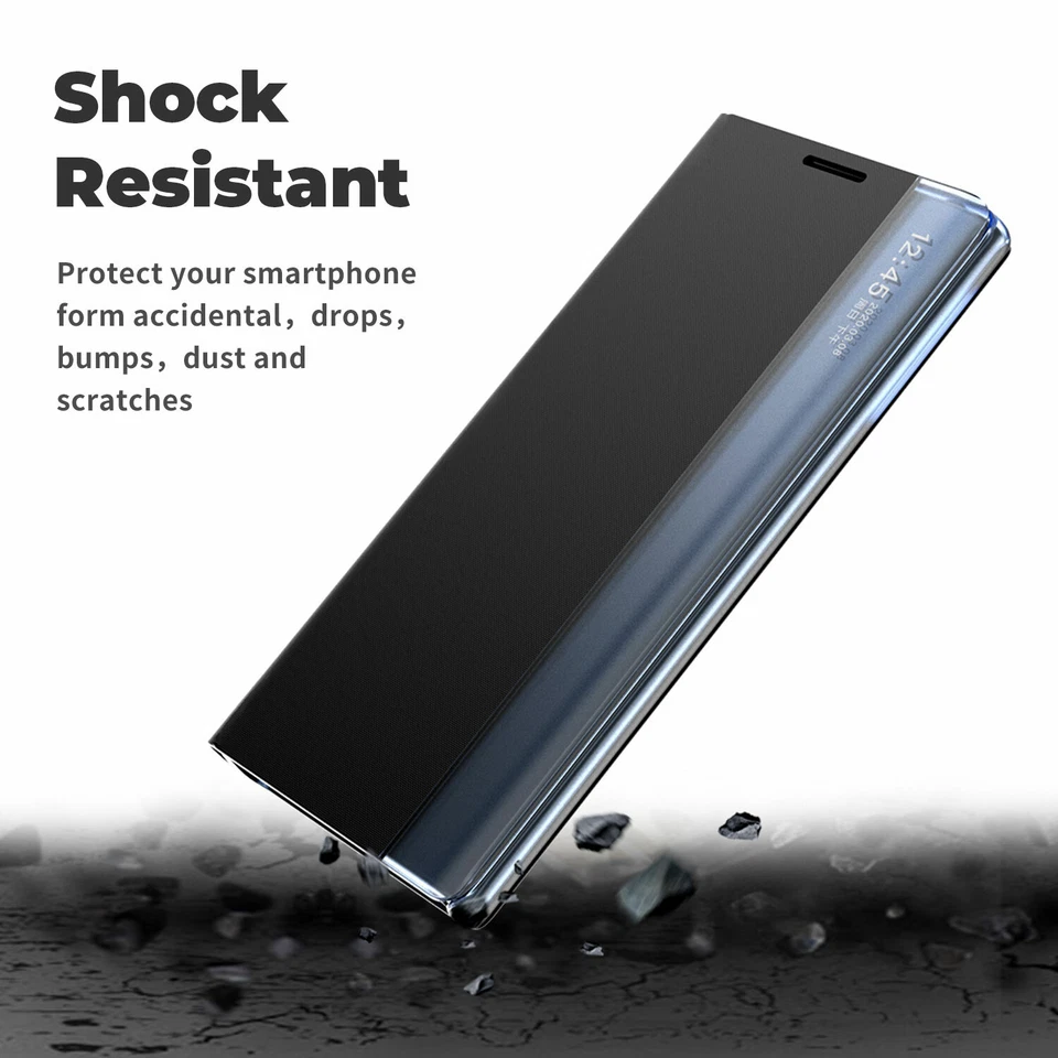 Funda con soporte de cuero magnético Smart View para Samsung S22 Note20 Ultra S21 S20 Plus Foto 2 de 4