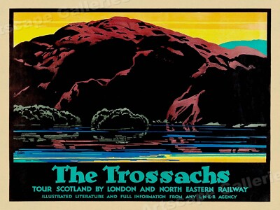 Tour The Trossachs 1920s Vintage Style Scotland Travel Poster - 36x54