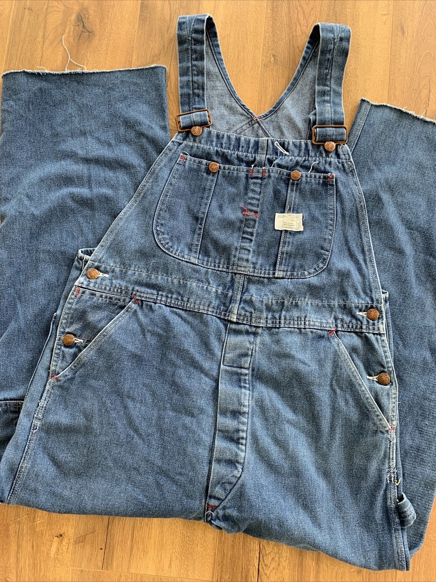 Vintage Big Mac Work Farm Hipster Denim Trucker Bib Overalls VTG
