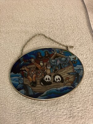 VTG AMIA Noah Ark Stained Glass Sun Catcher Christian Religious