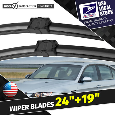 New OEM Windscreen Flat Wiper Blades Set 24''&19'' For 05-09 BMW 3 Series E90 E91
