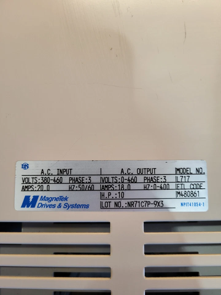 Magnetek Lancer GPD 502 AC Drive L717 10HP 3Ph - Image 2 of 4