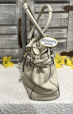 Authentic COACH Hampton Off White Leather Carryall Satchel 10529
