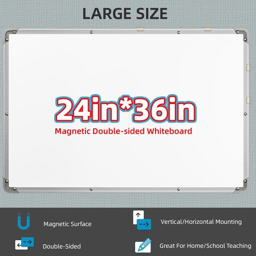 36x24 Inch Dry Erase Calendar Whiteboard Wall Hanging Monthly Schedule Board - Picture 3 of 7