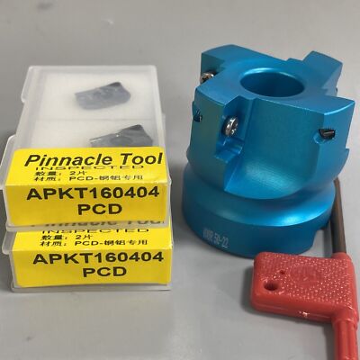 AL 400R-50-22 4T lathe Indexable Face End Mill Cutter +2PC APKT160404 PCD insert