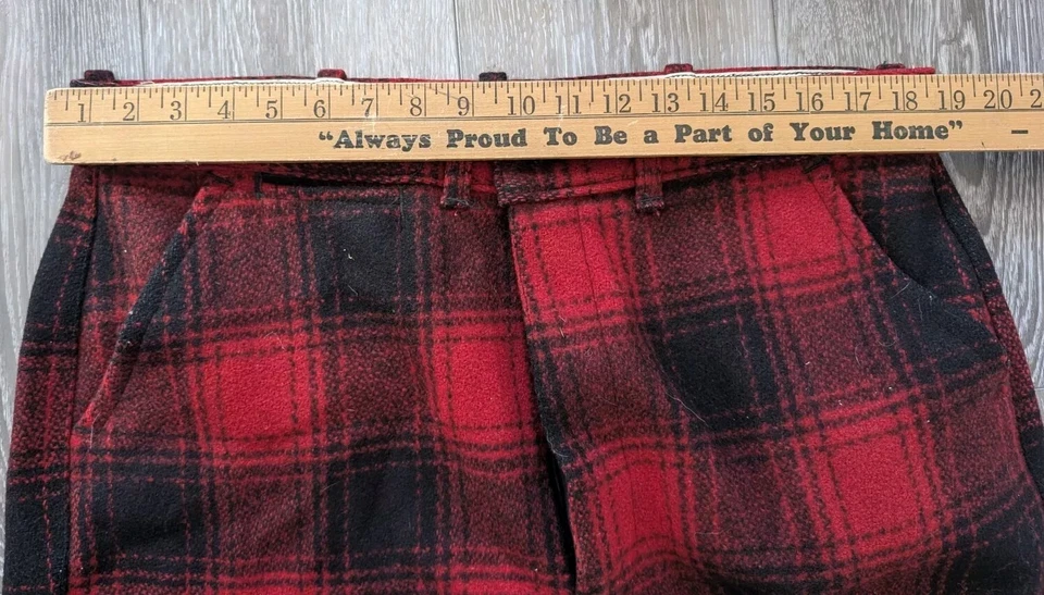 Vtg Woolrich Buffalo Red Plaid Hunting Outfit Wool Jacket Sz Large  Pants Sz 36 - Image 3 of 4
