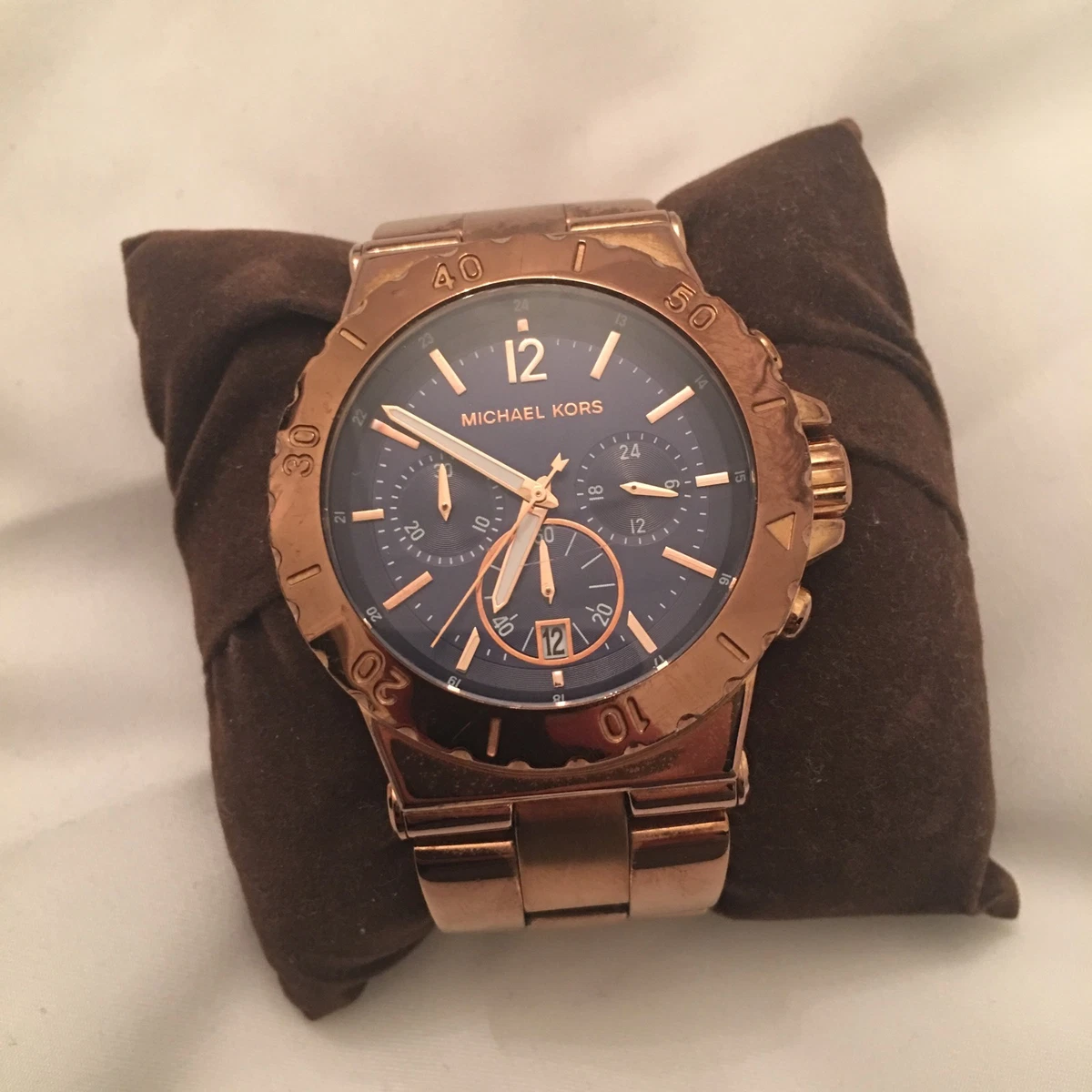 Authentic Michael Kors Watch - Rose Gold With Navy Face