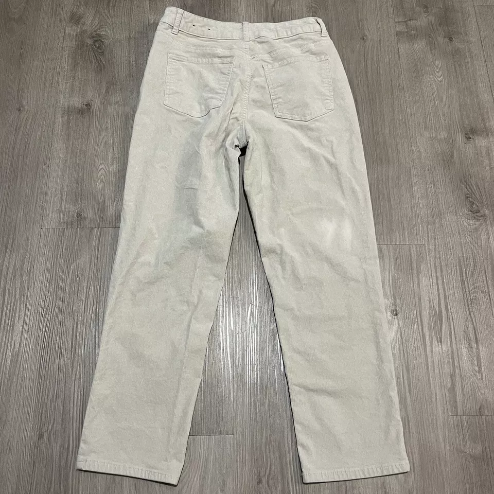 Pantalones de pana Jones New York para mujer 6 pequeños marfil blanco elástico hasta el tobillo Foto 3 de 4