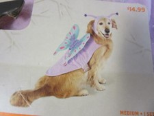 Pet Butterfly Halloween Costume Dog Outfit Vest and Headpiece Size Medium