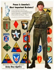 1949 US Army 1st Cavalry 10th Mountain 11th 82nd 101st Airborne new poster 18x24