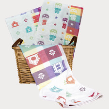 CLEARANCE KaWaii Cotton Unisex Nursery Crib Stroller Bed Blanket 3-PACK 1