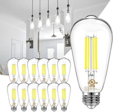 12 Pack Vintage LED Edison Bulbs, E26 Led Bulb 60W Equivalent