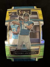 2021 Panini Select - Concourse Trevor Lawrence #43 Green & Yellow Prizm Die-Cut