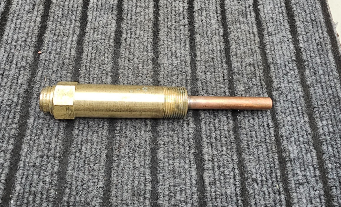 Brass & Copper Threaded Thermowell Immersion Well Replacement 7-1/2-Inch OAL
