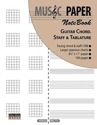 MUSIC PAPER NoteBook - Guitar Chord, Staff & Tablature (paperback)