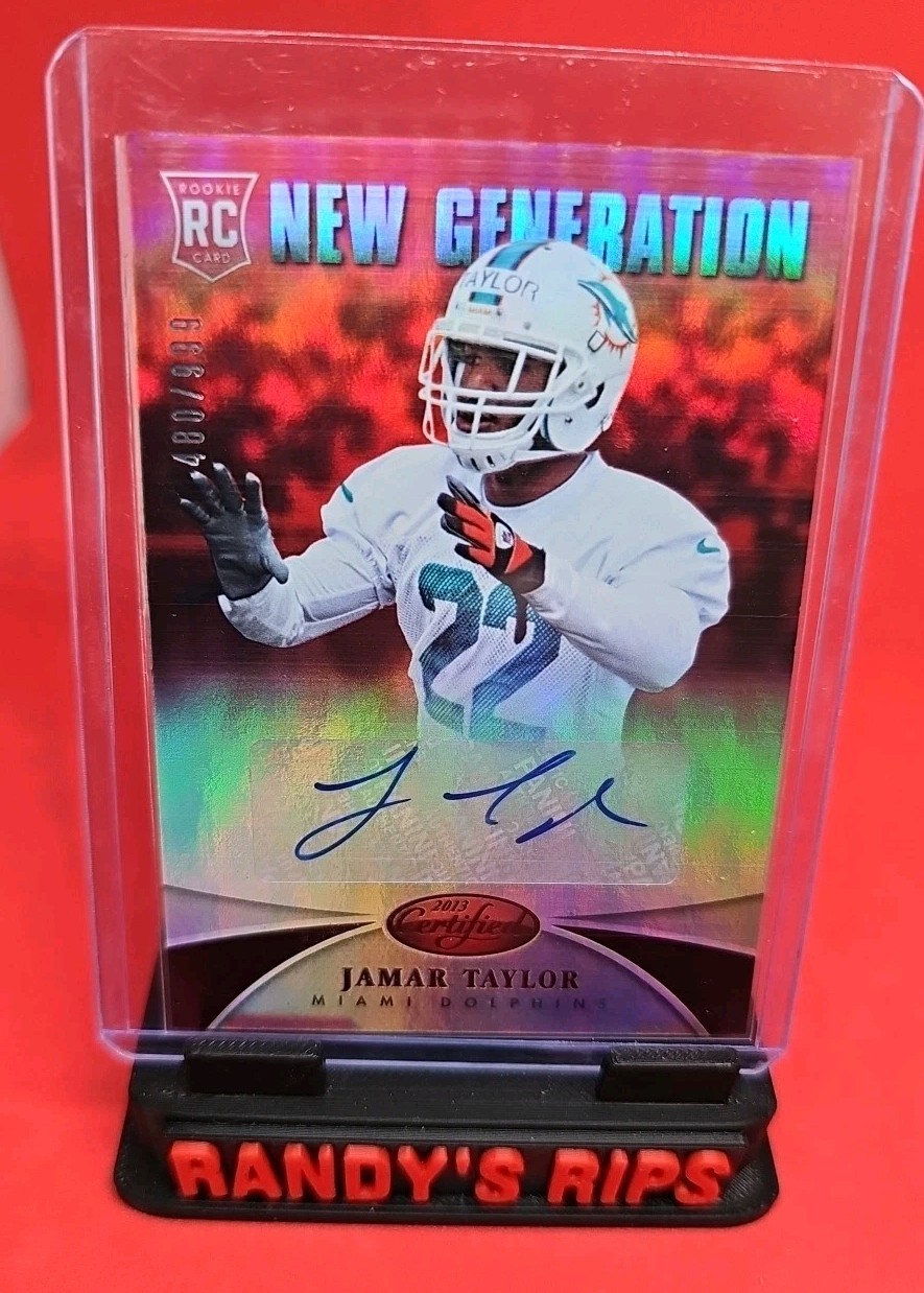 2013 Panini Certified Jamar Taylor /999 Red New Generations RC Auto #237 Dolphin