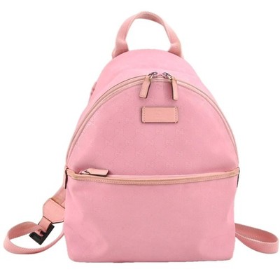 Authentic GUCCI Impreme Back Pack GG PVC Leather Pink AB836