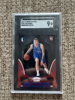 2018 Panini Certified #153 Luka Doncic Rookie RC Mirror Red /299 Lakers SGC 9