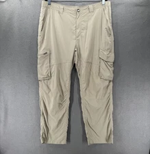 Columbia Pants Mens Size 38x30 Tan Silver Ridge Cargo Hiking Packable Ripstop