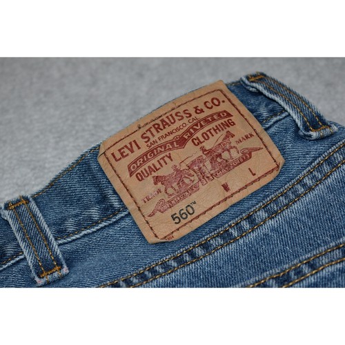 Jeans uomo Levis 560 taglia 50 x 30 conici larghi comodi fit blu made in Mexico - Foto 6 di 8