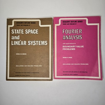 Schaum s Outline Series, Lot of 2, Fourier Analysis 1974, Linear Systems 1971 PB