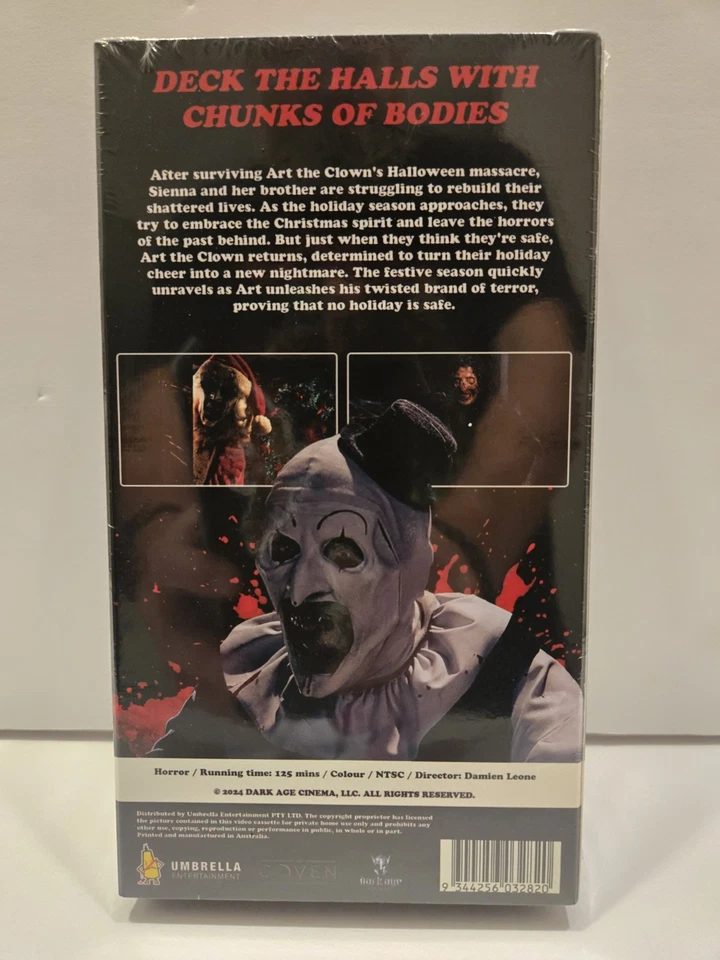 Terrifier 3 VHS 2024 Umbrella Entertainment Art The Clown OG Owner Fast Shipping - Image 2 of 4