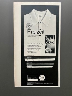 Ceceba Hemd Schapira Trevira 60s retro Mode 1968 Vintage Ad Werbung Reklame