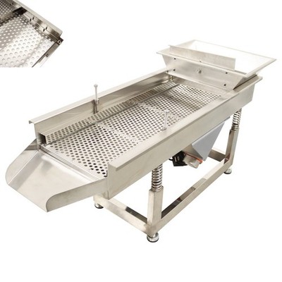 Electric Stainless Steel Linear Vibrating Screen 9mm Sieve 110V Double Motors
