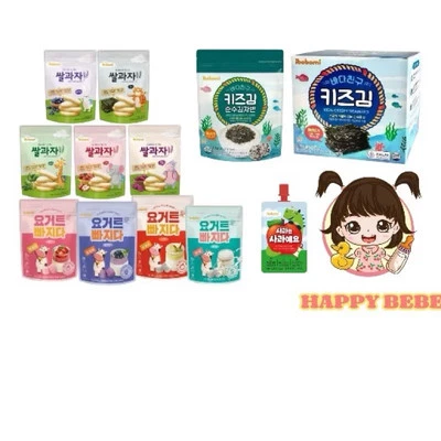 Korea Ibobomi Baby Food Snack Kids Crispy Seaweed Yogurt Puff +8m 1 Set 12 Item - Image 1 of 4