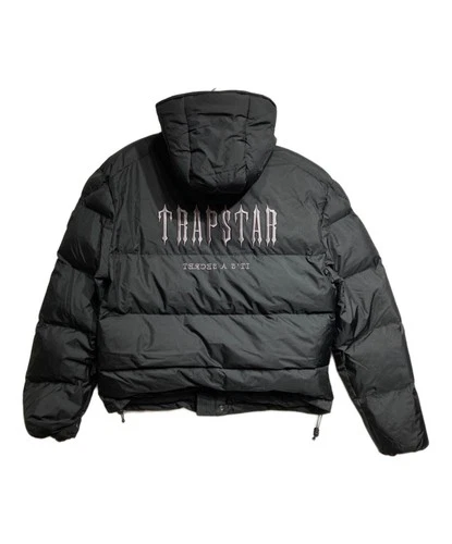 Authentic TRAPSTAR DECODED HOODED PUFFER Jacket M Black Men TSJP003 #6265 image 2