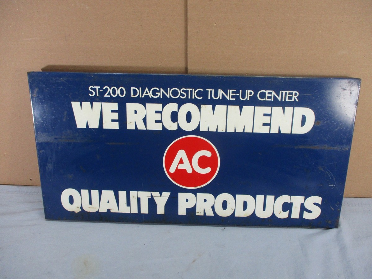 Vintage AC DELCO ST-200 Diagnostic Center Metal Single Sided Sign