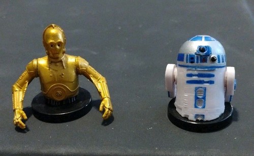 Star Wars Miniature R2-D2 And C3-PO Robot bust by Chimos action figure vintage - Afbeelding 1 van 5