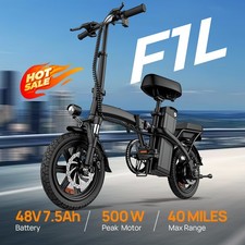 14" Folding Electric Bike 500W Motor 48V 7.5Ah Battery Adult Commuter UL2849