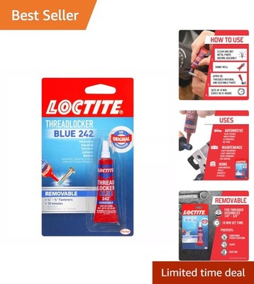 High Strength Thread Lock Glue - Threadlocker Blue 242, 6 ml for Metal Fasteners