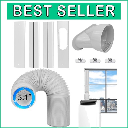 5.1 Inch Portable AC Exhaust Hose & Seal Kit - Easy Install for Sliding Windows