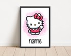 Hello kitty print Personalised Wall Art children’s bedroom Gift PRINT ONLY