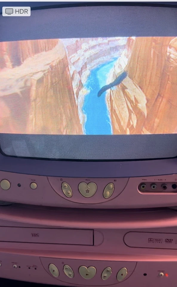 Disney Princess Pink 13" TV DVD/VHS Combo - DT1350- Works Great! - Image 4 of 4