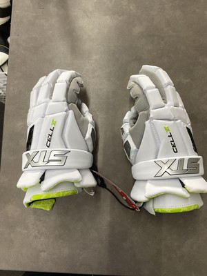 STX Cell VI 6 Lacrosse Goalie Gloves - Medium - New - White