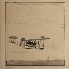 Frank Lemon 1928 Print Lt Cmr Albert Read Nears Azores 1919 Wright Aeronautical