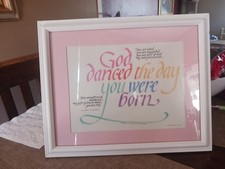 inspirational wall art God Danced The Day You Were Born In Frame