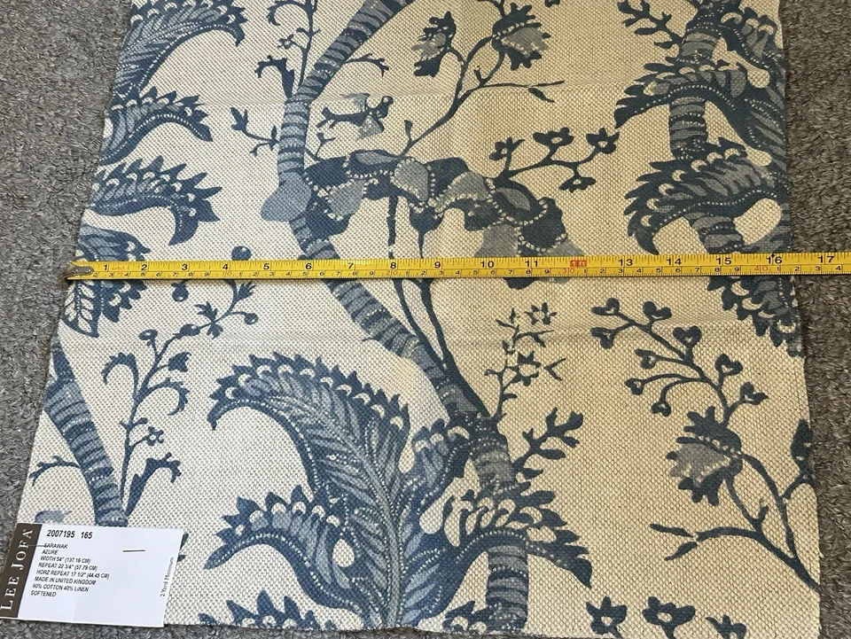 Lee Jofa Fabric Sample Remnant 16.25x24.5” Sarawak Azure Blue 2007195165 Crafts  - Image 4 of 4