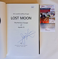 Signed 1994 LOST MOON Apollo 13 Astronaut Jim Lovell JSA + NASA Artemis Bookmark
