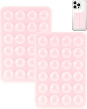 2 Pack Silicone Suction Phone Case Mount, Silicon Adhesive Smartphones Stand Sti