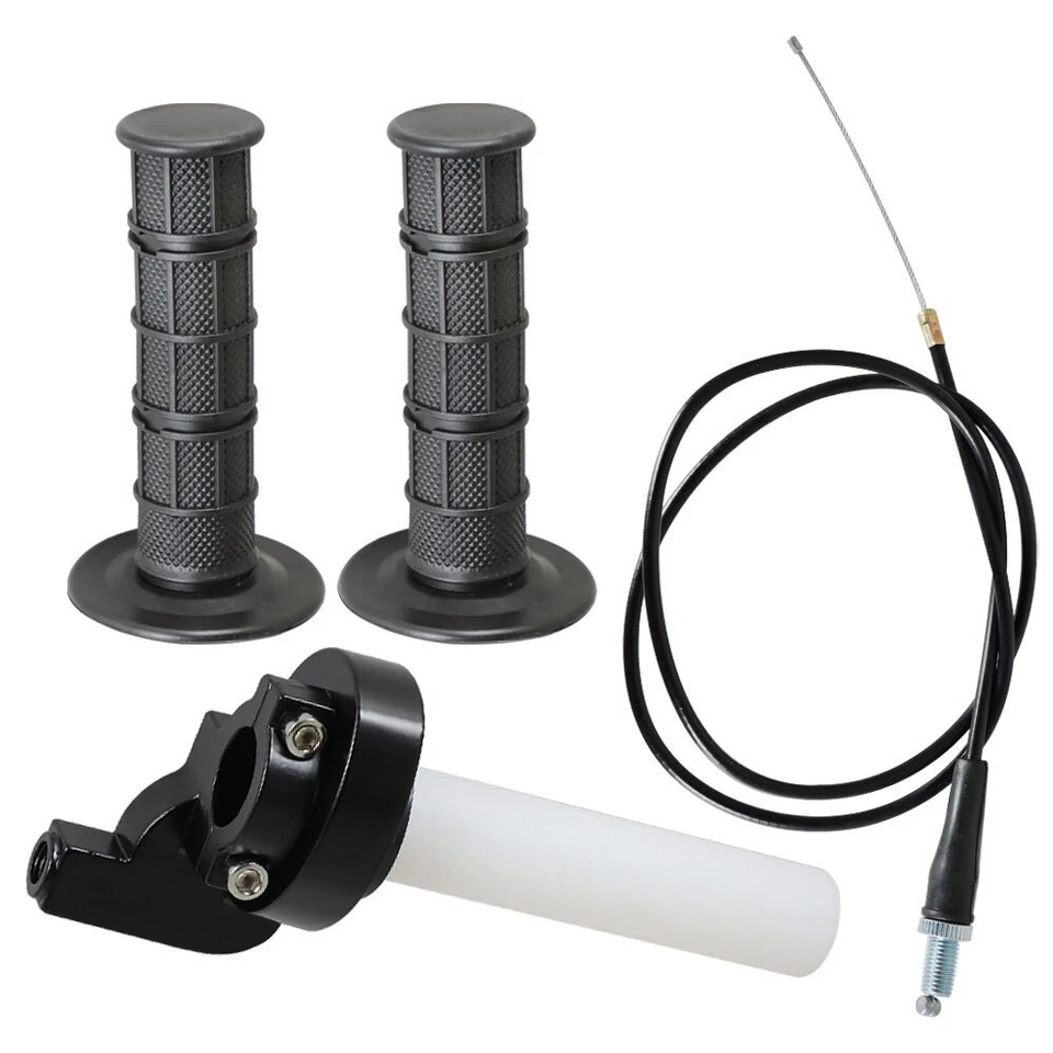 7/8" Motorcycle Twist Throttle Handle Grip with Cable 50-250CC ATV motocross New Foto 2 de 4