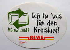 Werbe-Aufkleber REWE Der Supermarkt Mehrwegtainer Ich tu was für den Kreislauf