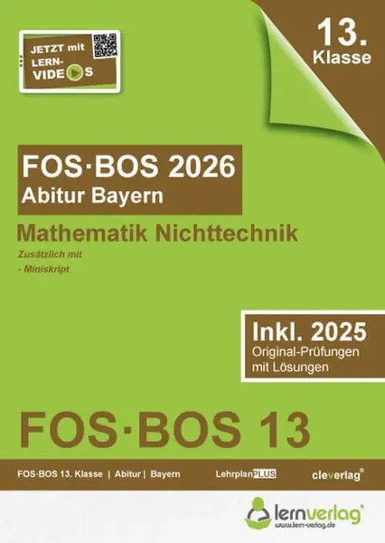 AbiturprüFung Fos/Bos Bayern 2026 Mathematik Nichttechnik 13. Klasse | Mbh-image